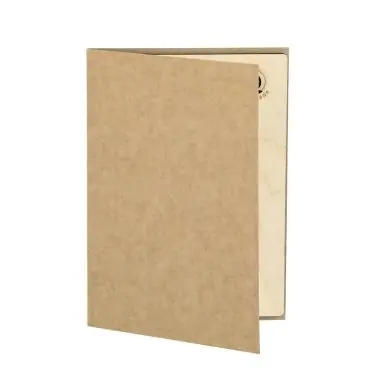 Postal navideña semillas pino adorno madera