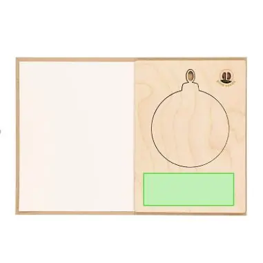 Postal navideña semillas pino adorno madera