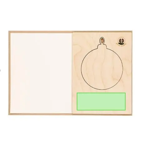 Postal navideña semillas pino adorno madera