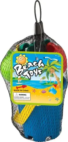 Cubo de playa PP reciclado con palas y moldes