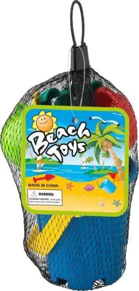 Cubo de playa PP reciclado con palas y moldes