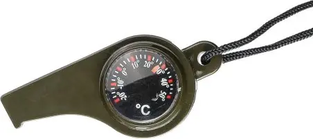 Silbato PP 90 dB con brújula y termómetro