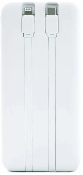 Batería externa 10000 mAh con cables integrados