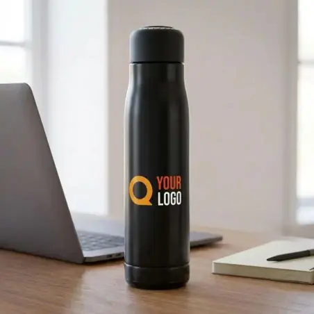 Botella termo acero reciclado 500 ml con cordón