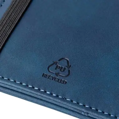 Set porta pasaporte PU reciclado y etiqueta