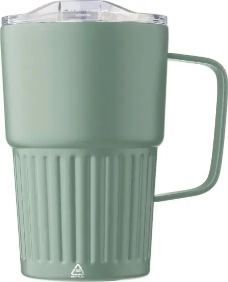 Taza termo inox reciclado 450 ml asa tapa deslizante RCS