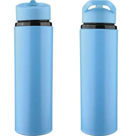 Bidón acero reciclado Zeno 500 ml con pajita