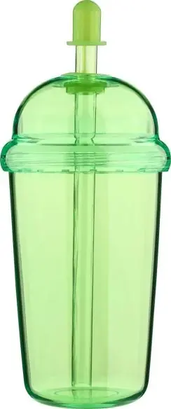 Vaso rPET Glow 500 ml tapa rosca pajita silicona frío