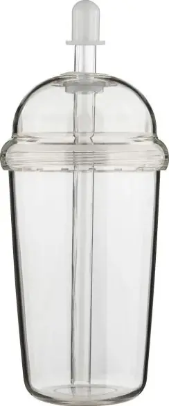 Vaso rPET Glow 500 ml tapa rosca pajita silicona frío