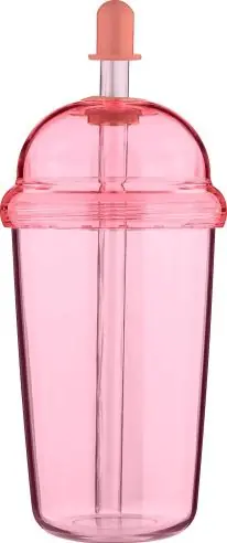 Vaso rPET Glow 500 ml tapa rosca pajita silicona frío