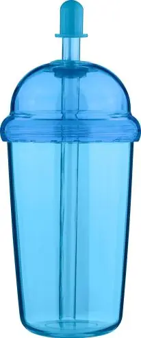Vaso rPET Glow 500 ml tapa rosca pajita silicona frío