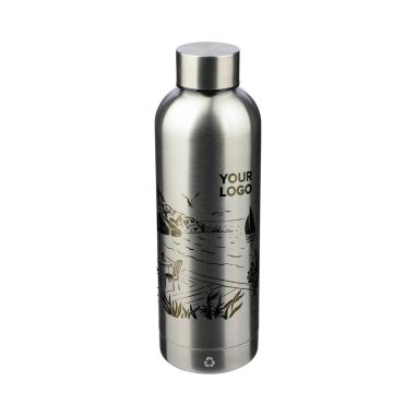 Botella acero reciclado doble pared 500 ml grabado y caja