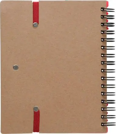 Libreta reciclada espiral con adhesivos y regla