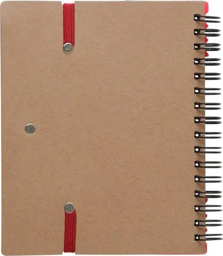 Libreta reciclada espiral con adhesivos y regla