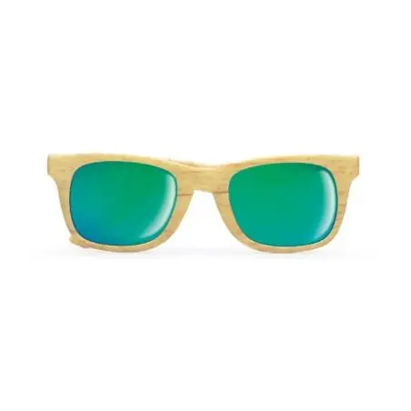 Gafas de sol efecto madera lentes espejo