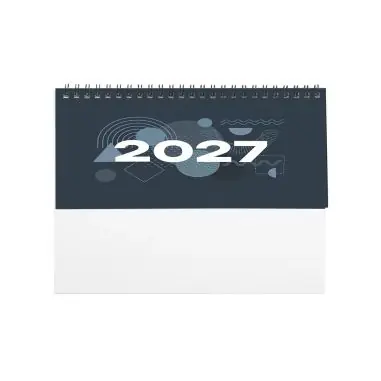 Calendario sobremesa cartón triangular con notas