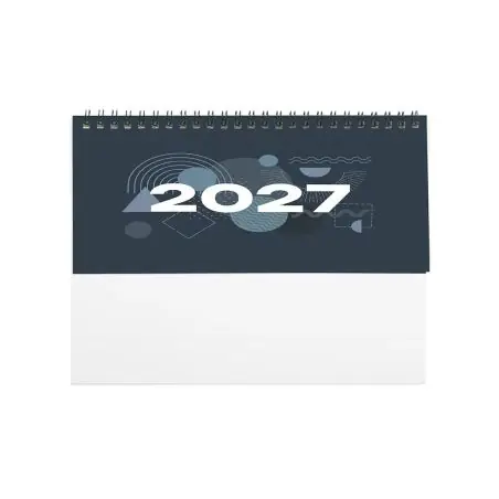 Calendario sobremesa cartón triangular con notas