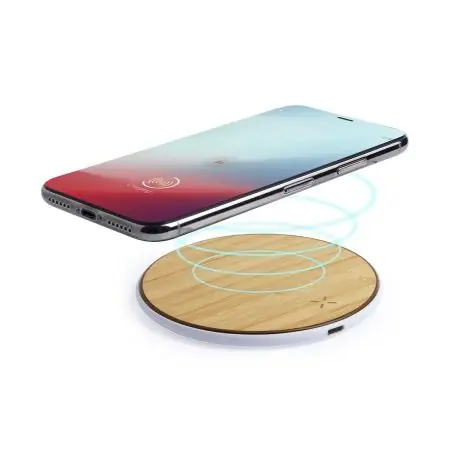 Cargador inalámbrico bambú ABS plano 0.7cm escritorio