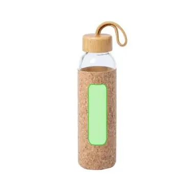Bidón de cristal 500 ml con tapón de bambú