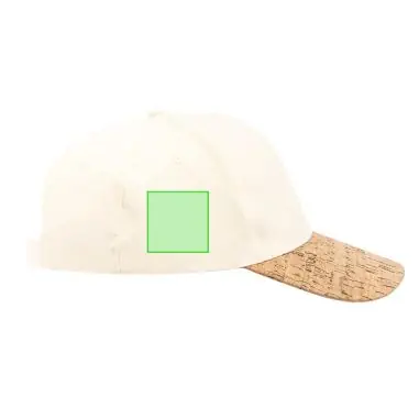 Gorra 5 paneles algodón orgánico visera corcho natural