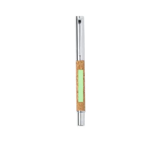 Set bolígrafo roller corcho metal estuche