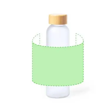 Bidón de cristal 500 ml con tapón de bambú