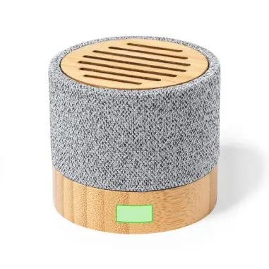 Altavoz Bluetooth bambú RPET 3W Tipo C 300 mAh caja kraft