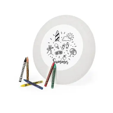 Frisbee caña trigo coloreable 6 ceras papel reciclado