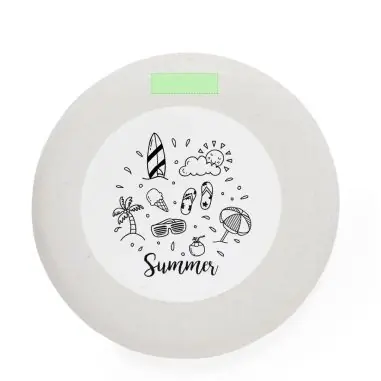 Frisbee caña trigo coloreable 6 ceras papel reciclado
