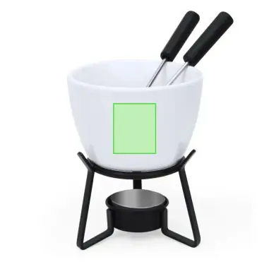 Fondue cerámica y metal con 2 tenedores