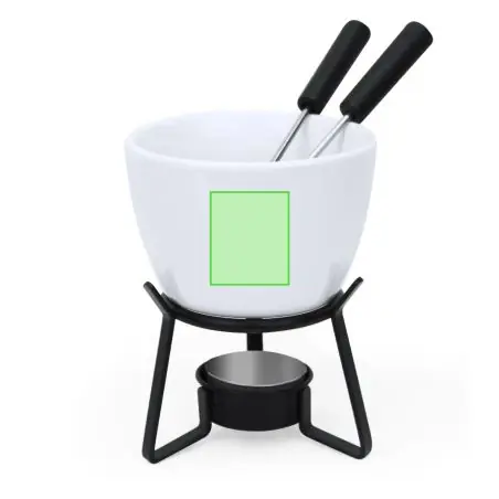 Fondue cerámica y metal con 2 tenedores