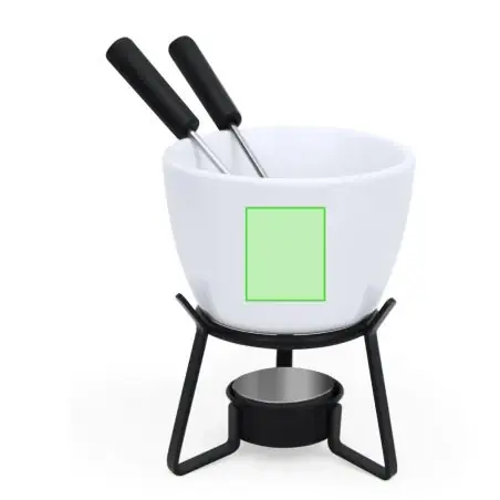Fondue cerámica y metal con 2 tenedores