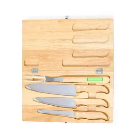 Set de 4 cuchillos de acero en estuche de madera