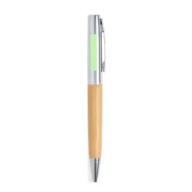 Set bolígrafo tarjetero bambú metal caja diseño bambú