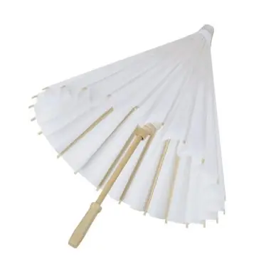 Sombrilla madera tela papel 58 cm varillas madera manual
