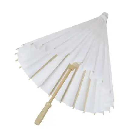 Sombrilla madera tela papel 58 cm varillas madera manual