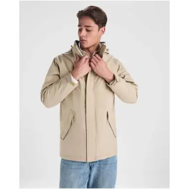 Parka acolchada hombre impermeable capucha extraíble