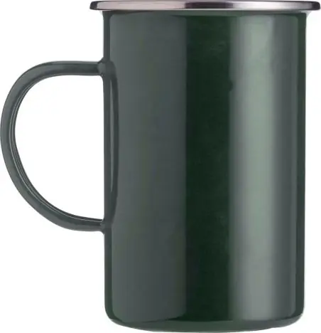 Taza esmaltada 450 ml borde acero inoxidable