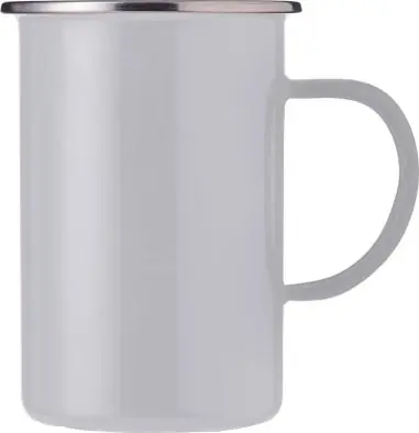 Taza esmaltada 450 ml borde acero inoxidable