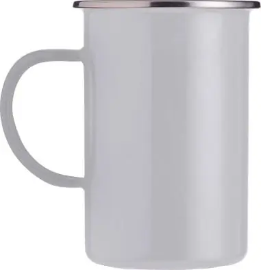 Taza esmaltada 450 ml borde acero inoxidable