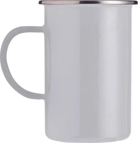 Taza esmaltada 450 ml borde acero inoxidable