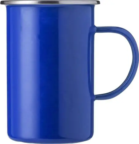 Taza esmaltada 450 ml borde acero inoxidable