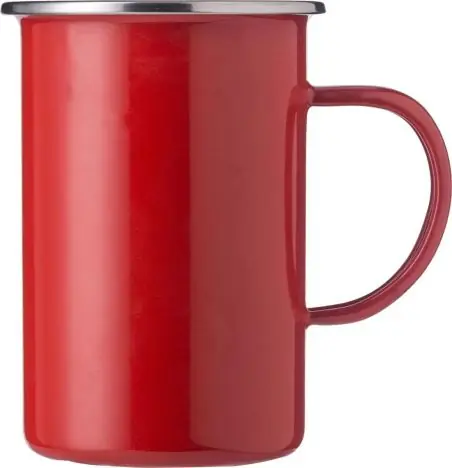 Taza esmaltada 450 ml borde acero inoxidable