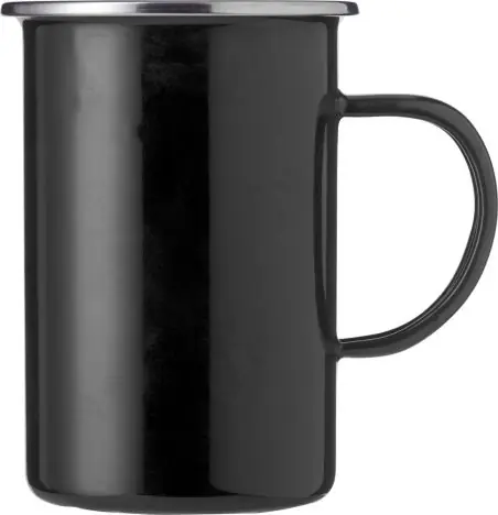 Taza esmaltada 450 ml borde acero inoxidable