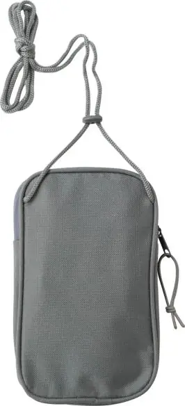 Bandolera rPET 600D cordón cuello hombro muñeca etiqueta