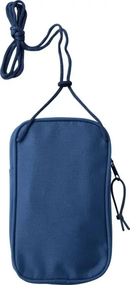Bandolera rPET 600D cordón cuello hombro muñeca etiqueta