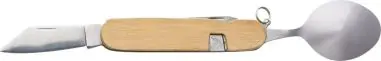 Set cubiertos bambú acero inox 5pzs caja cartón separables