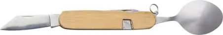 Set cubiertos bambú acero inox 5pzs caja cartón separables