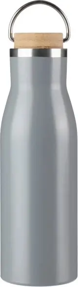 Botella acero reciclado 500 ml con asa y bambú