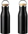 Botella acero reciclado 500 ml con asa y bambú - Imagen 41